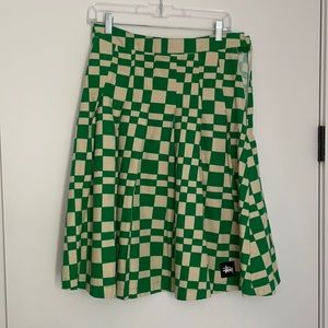 Stussy Warped checkerboard pleated Sabi skirt - 7